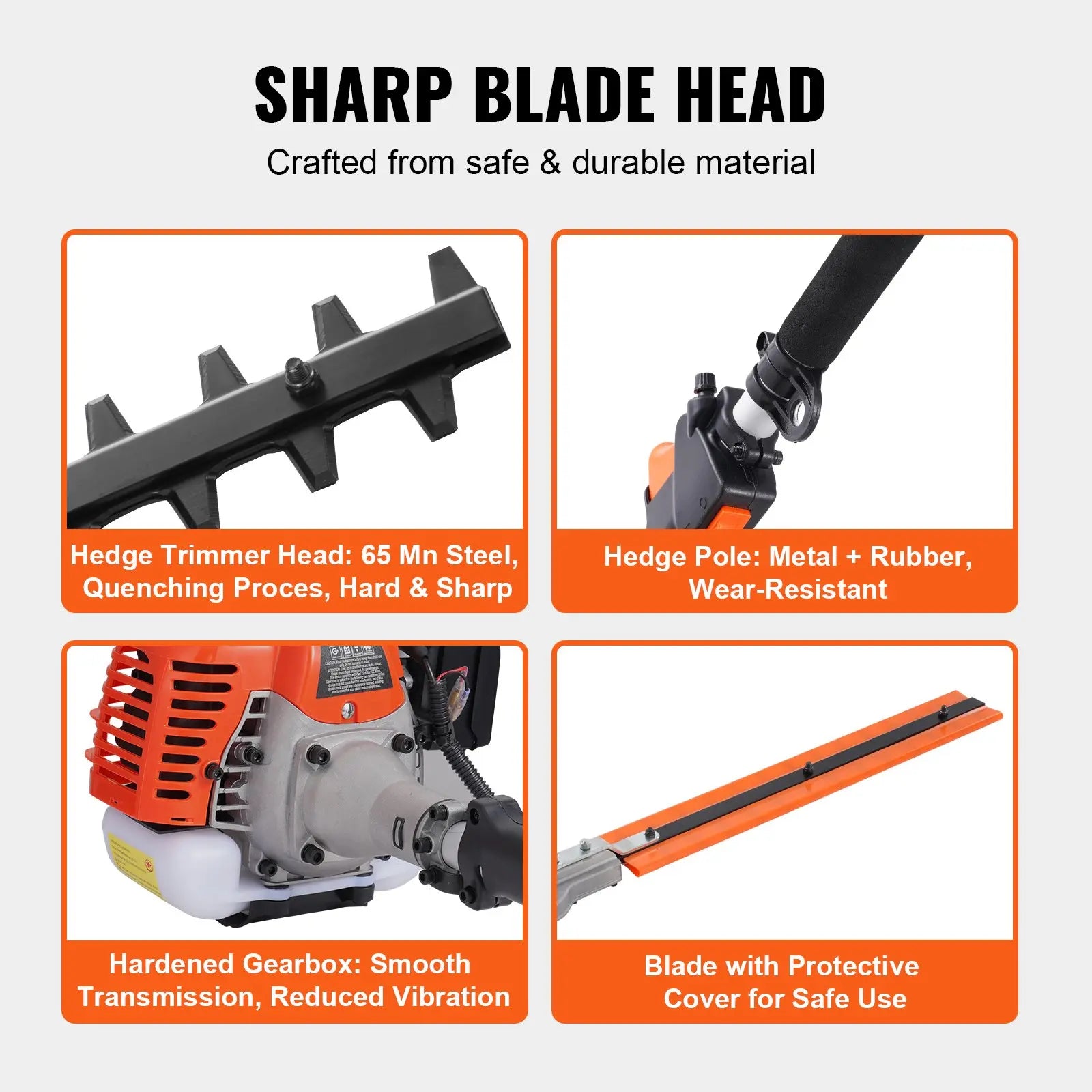 6-in-1 Gas Yard Tool: Trimmer, Brush Cutter, Hedge Trimmer & Pole Saw