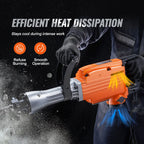 Electric Demolition Jack Hammer with 2/4/6 Chisels & 360° Swivel Handle